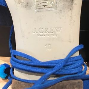 J. Crew Shoes - J.Crew Blue Suede Pom-Pom Sandals J. Crew Shoes - J.Crew Blue Suede Pom-Pom Sandals